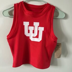 Albion Red Crop Top with White Logo